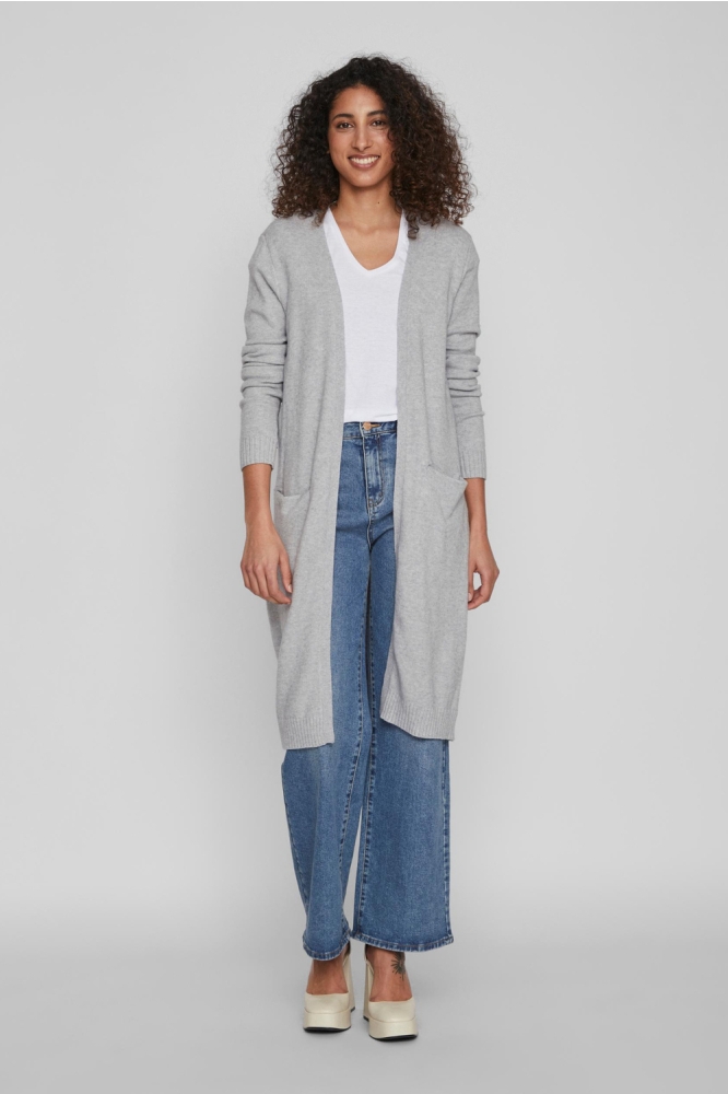 VIRIL LONG L/S KNIT CARDIGAN - NOO 14042770 Light Grey Melange